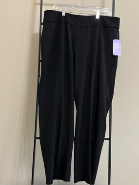 Investments II Park Avenue Fit Pants 16W Short Black Secret Support Straight Leg